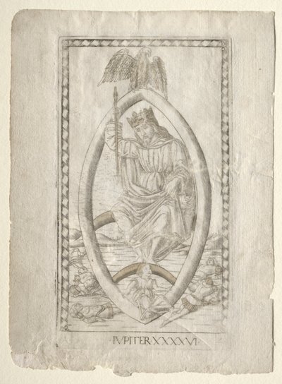 Jupiter (uit de Tarocchi, serie A: Firmamenten van het Universum, #46) door Master of the E Series Tarocchi