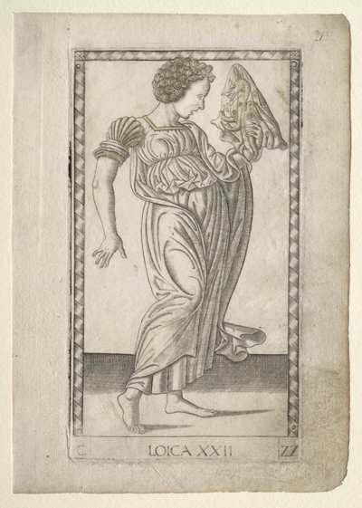 Logica uit de Tarocchi, serie C: Vrije Kunsten, #22, voor 1467 door Master of the E Series Tarocchi