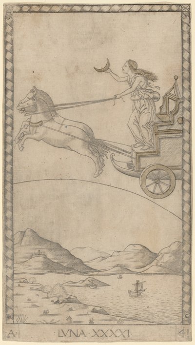 Luna (Maan) door Master of the E Series Tarocchi