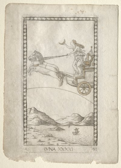 Luna (uit de Tarocchi, serie A: Firmamenten van het Universum, #41) door Master of the E Series Tarocchi