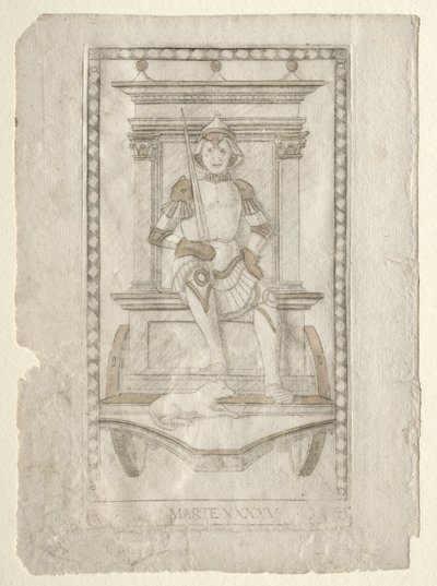 Mars (uit de Tarocchi, serie A: Firmamenten van het Universum, #45) door Master of the E Series Tarocchi