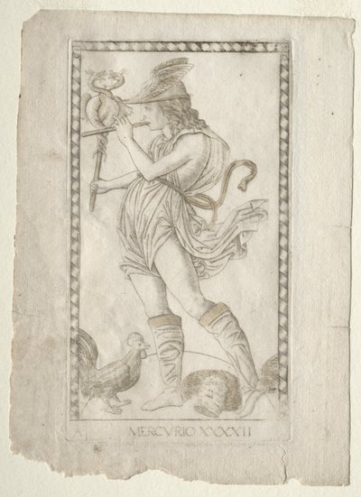Mercurius (uit de Tarocchi, serie A: Firmamenten van het Universum, #42) door Master of the E Series Tarocchi