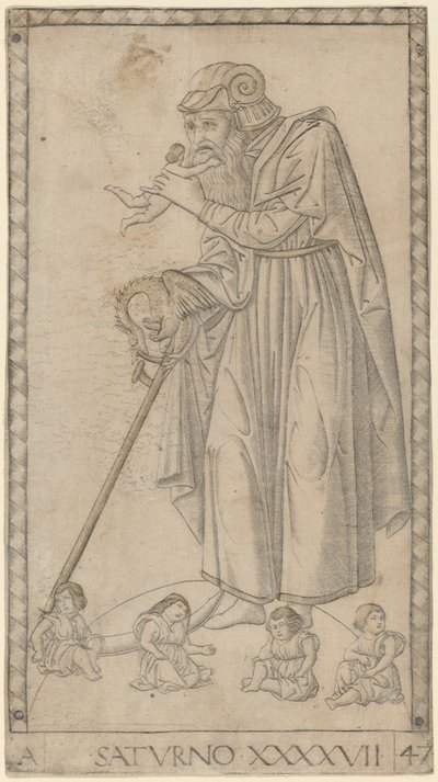 Saturno (Saturnus) door Master of the E Series Tarocchi