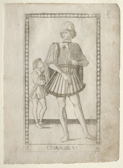 De Ridder uit de Tarocchi, serie E: Condities van de Mens, #6, voor 1467 door Master of the E Series Tarocchi