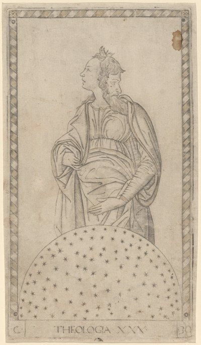 Theologia (Theologie) door Master of the E Series Tarocchi