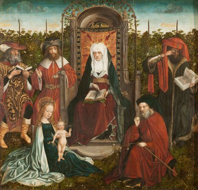 De Familie van Sint Anna Drieluik, centraal paneel, ca. 1500-1510 door Master of the Family of Saint