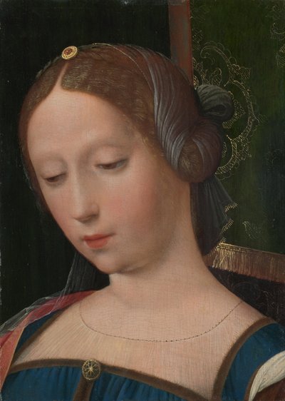 Een vrouwenhoofd door Master of the Female Half Lengths,