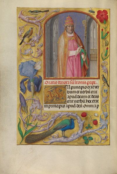 Paus Leo door Master of the First Prayer Book of Maximilian
