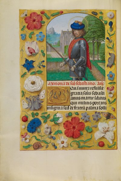 Sint Sebastiaan door Master of the First Prayer Book of Maximilian