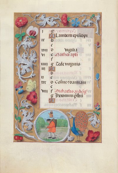 Getijdenboek van koningin Isabella de Katholieke, koningin van Spanje: Fol. 10v, september, ca. 1500 door Master of the First Prayerbook of Maximillian