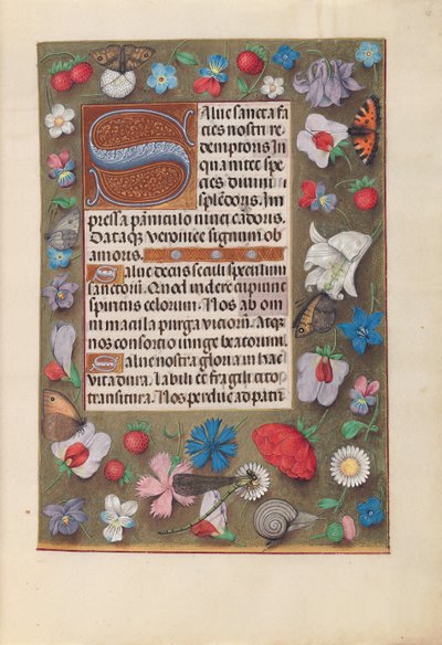 Getijdenboek van koningin Isabella de Katholieke, koningin van Spanje: Fol. 15r, c. 1500 door Master of the First Prayerbook of Maximillian