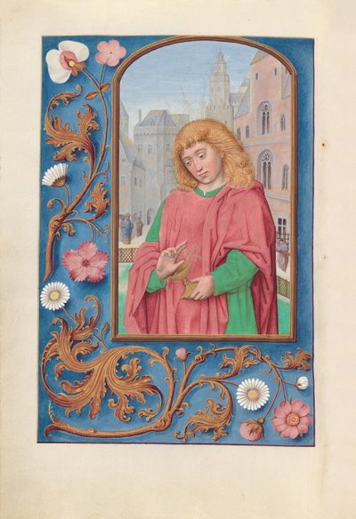 Getijdenboek van Koningin Isabella de Katholieke, Koningin van Spanje: Fol. 171, St. Johannes de Evangelist, ca. 1500 door Master of the First Prayerbook of Maximillian