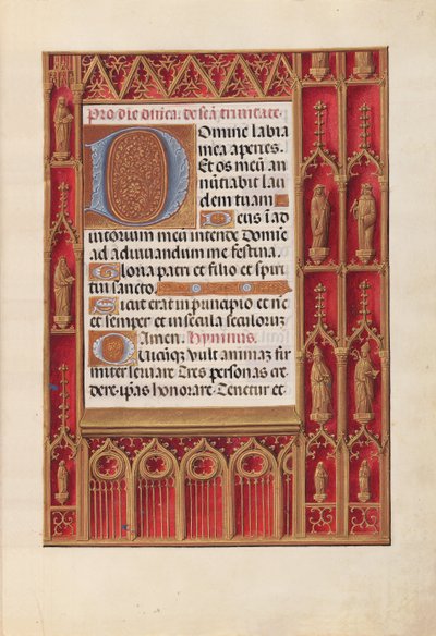 Getijdenboek van Koningin Isabella de Katholieke, Koningin van Spanje: Fol. 18r, ca. 1500 door Master of the First Prayerbook of Maximillian