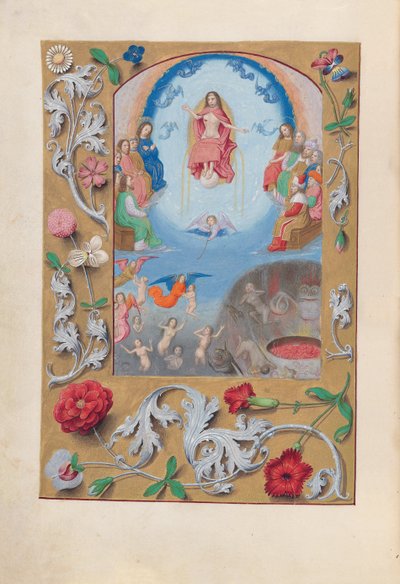 Getijdenboek van koningin Isabella de Katholieke, koningin van Spanje: Fol. 199v, Laatste Oordeel door Master of the First Prayerbook of Maximillian