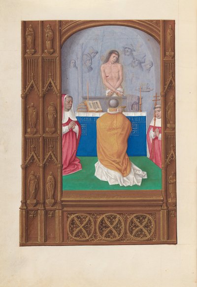Getijdenboek van koningin Isabella de Katholieke, koningin van Spanje: Fol. 264v, Mis van St. Gregorius, ca. 1500 door Master of the First Prayerbook of Maximillian