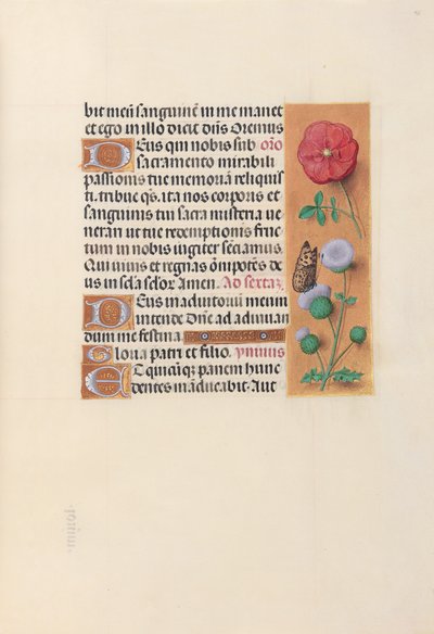 Uren van Koningin Isabella de Katholieke, Koningin van Spanje:  Fol. 46r door Master of the First Prayerbook of Maximillian