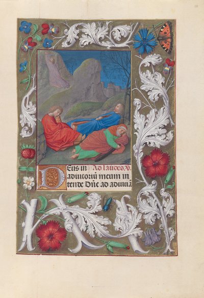 Uren van Koningin Isabella de Katholieke, Koningin van Spanje:  Fol. 57r, Agonie in de tuin door Master of the First Prayerbook of Maximillian