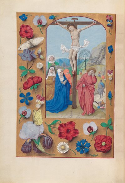 Getijdenboek van Koningin Isabella de Katholieke, Koningin van Spanje: Fol. 72v, Kruisiging, ca. 1500 door Master of the First Prayerbook of Maximillian