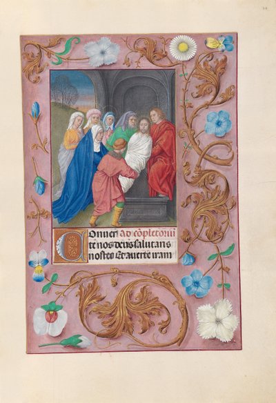 Uren van Koningin Isabella de Katholieke, Koningin van Spanje: Fol. 77r, Graflegging, ca. 1500 door Master of the First Prayerbook of Maximillian