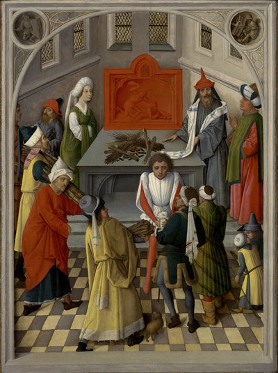 Het offer van de Joden door Master of the Gathering of