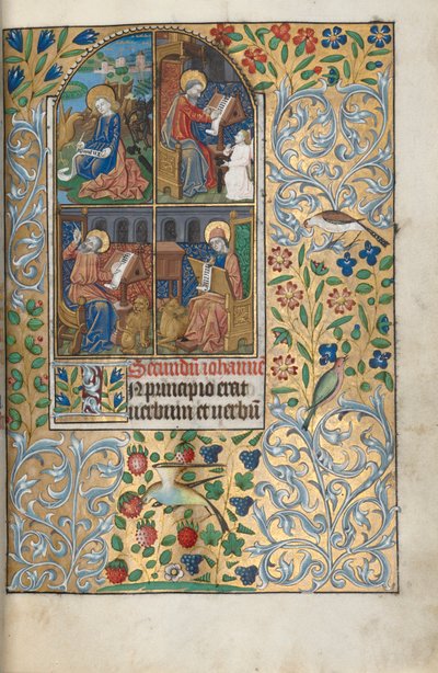 Getijdenboek (gebruik van Rouen): fol. 13r, De vier evangelisten door Master of the Geneva Latini