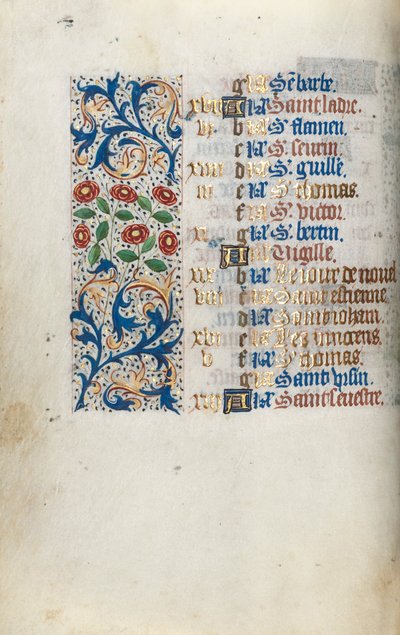 Getijdenboek Gebruik van Rouen: fol. 12v, ca. 1470 door Master of the Geneva Latini