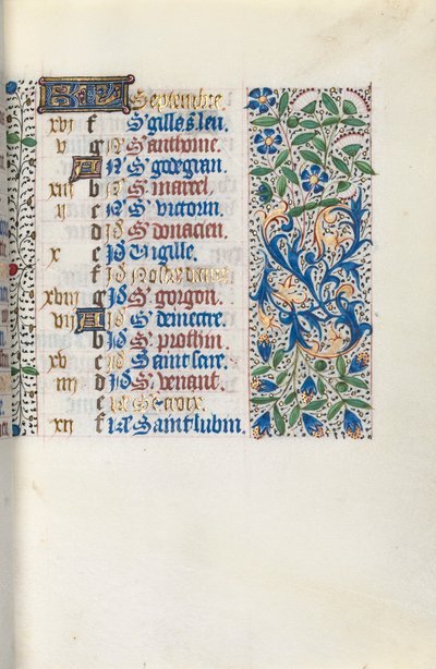 Getijdenboek Gebruik van Rouen: fol. 9r, circa 1470 door Master of the Geneva Latini