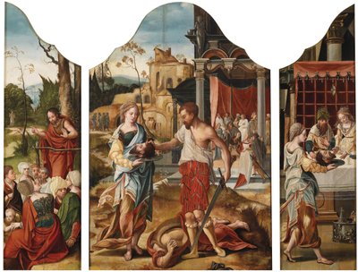 Drieluik met scènes uit het leven van Sint Johannes de Doper, ca. 1530 door Master of the Gent Adultress