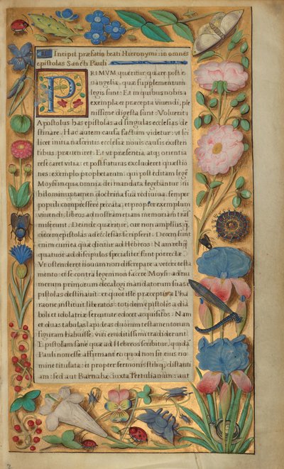 Versierde tekstpagina door Master of the Getty Epistles