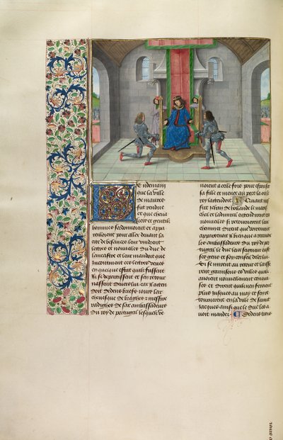 John of Gaunt nodigt gasten uit voor het huwelijk van zijn dochter met de koning van Portugal door Master of the Getty Froissart