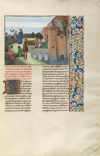 Koning Karel VI van Frankrijk bereidt zich voor op oorlog met Engeland door Master of the Getty Froissart