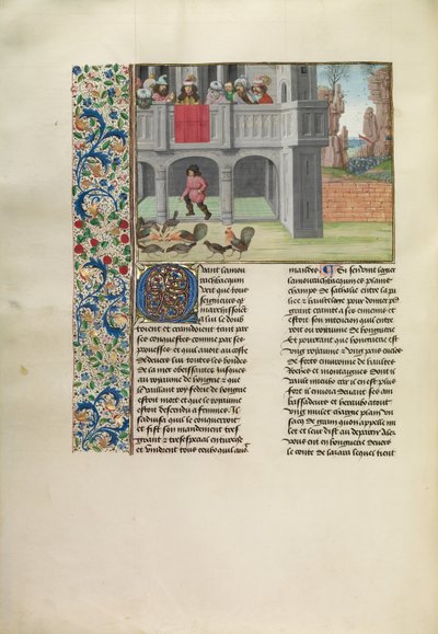 De parabel van kippen en graan door Master of the Getty Froissart