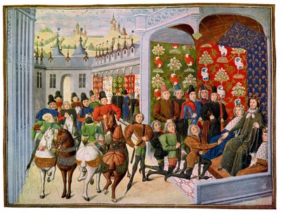 Koning Hendrik VI van Frankrijk ontvangt de Engelse gezanten, 15e eeuw door Master of the Harley Froissart
