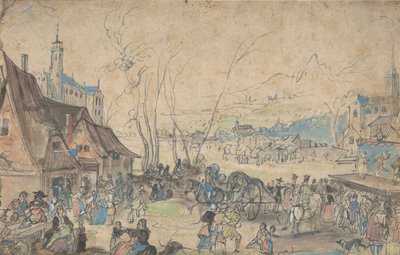 Dorpskermis, 16e eeuw door Master of the Hermitage Sketchbook