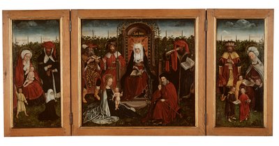 Het Poortakker-drieluik, ca. 1500-10 door Master of the Holy Family of St. Anne