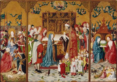 Altaarstuk met de Zeven Vreugden van Maria door Master of the Holy Kinship
