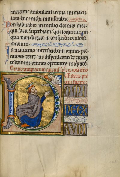 Begin D: David in gebed door Master of the Ingeborg Psalter