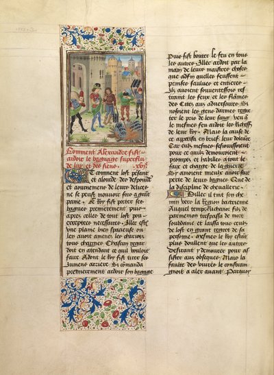 Alexander Beveelt de Vernietiging van het Overtollige Bagage van zijn Leger door Master of the Jardin de vertueuse consolation and assistant