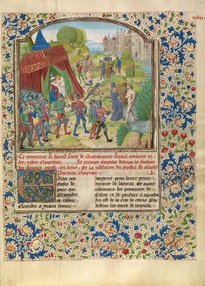 Alexanders ziekte bij de rivier de Cydnus en de dood van Sisinnes door Master of the Jardin de vertueuse consolation