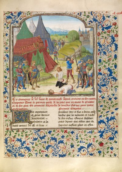 De executie van Filotas door Master of the Jardin de vertueuse consolation