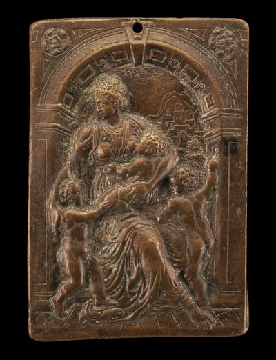 Allegorie van Liefdadigheid, ca. 1580 door Master of the Judgment of Solomon