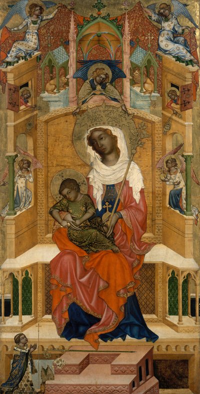Maria op de troon met het kind Glatz Madonna door Master of the Kaufmann Crucifixion