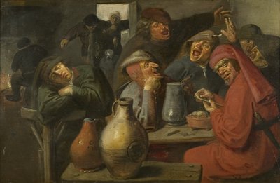 Interieur van een Herberg, Boeren aan het Feesten, c.1635 door Master of the Large Jar