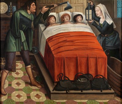 De Boze Slager, van het Altaarstuk van Sint-Nicolaas, c.1486-93 door Master of The Legend of St. Lucy