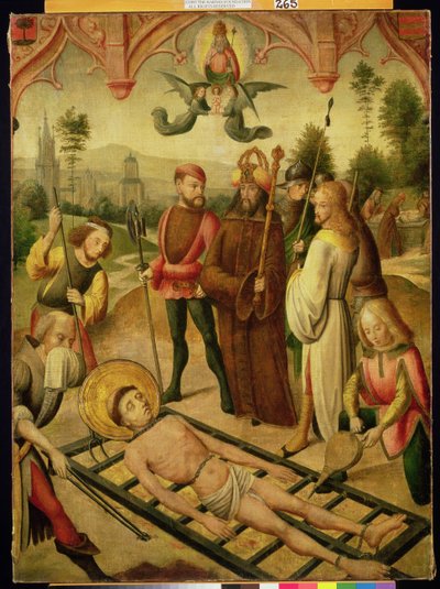 Martelaarschap van St. Laurentius door Master of the Legend of St. Ursula