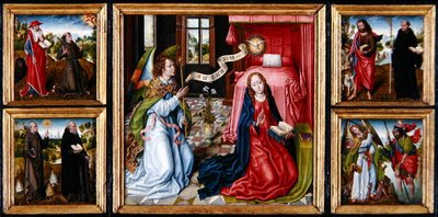 Drieluik van de Annunciatie, ca. 1483 door Master of the Legend of St. Ursula