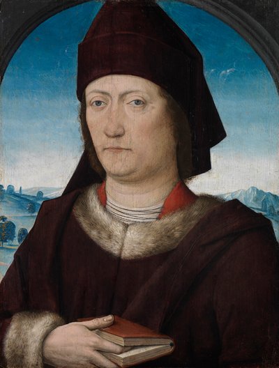 Portret van een geleerde door Master of the Life of the Virgin