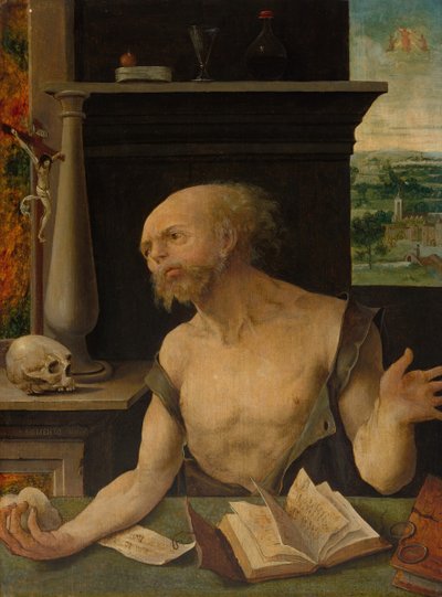 Sint Hiëronymus in boetedoening, 152530 door Master of the Lille Adoration