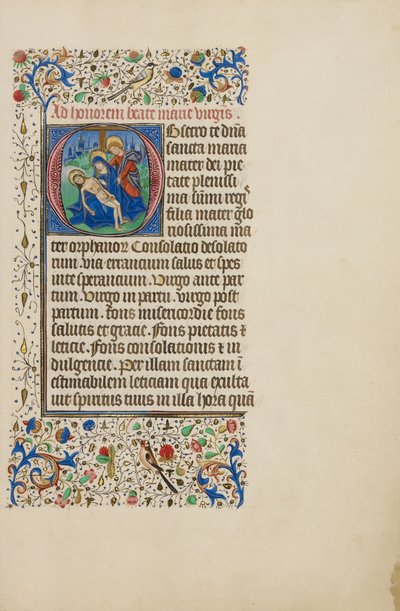 Begin O: De Pietà met Johannes de Evangelist door Master of the Llangattock Hours