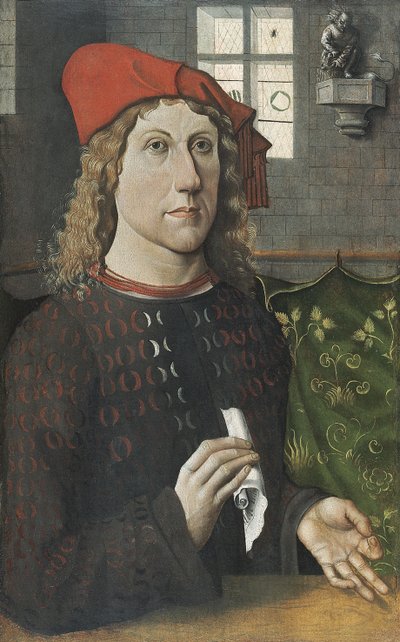 Portret van een jonge man door Master of the Lüneburg Last Judgement
